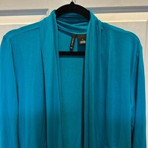 Gently used New Direction teal green/blue 3/4 sleeve lightweight cardigan